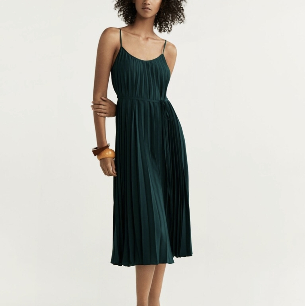Mango Pleated midi dress, size 4